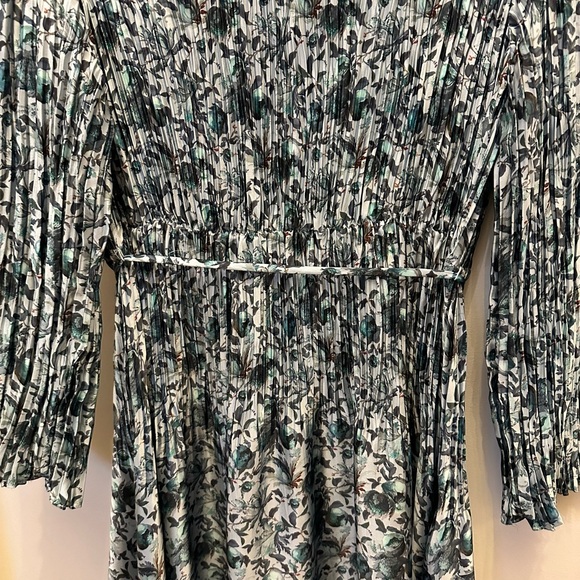 Vince Berry Blooms Midi Pleated Shirt Dress Size L - Picture 8 of 11